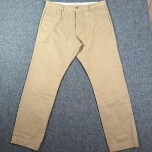 Todd Snyder Mens Selvedge Chino Pants Khaki Tan 100% Japanese Cotton 36x32